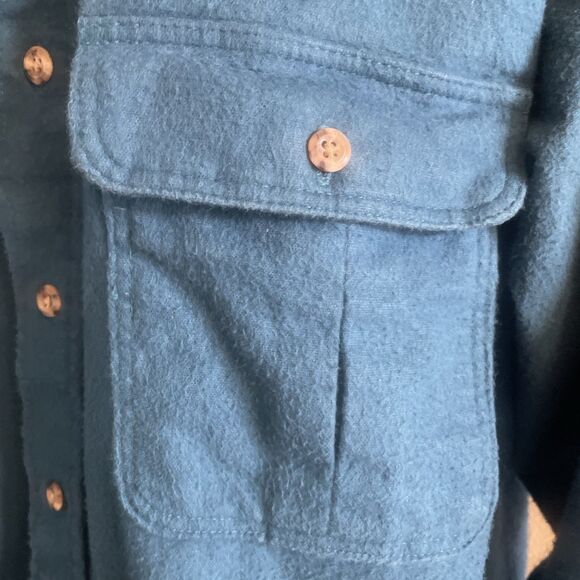 Vintage 1993 St John’s Bay Chamois Cloth Tea Blue Heavy Flannel Men’s XL Tall - Picture 5 of 14